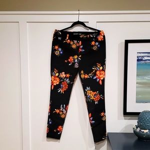 Pixie Pants, Size 12, Mid Rise, Black Floral, NWOT